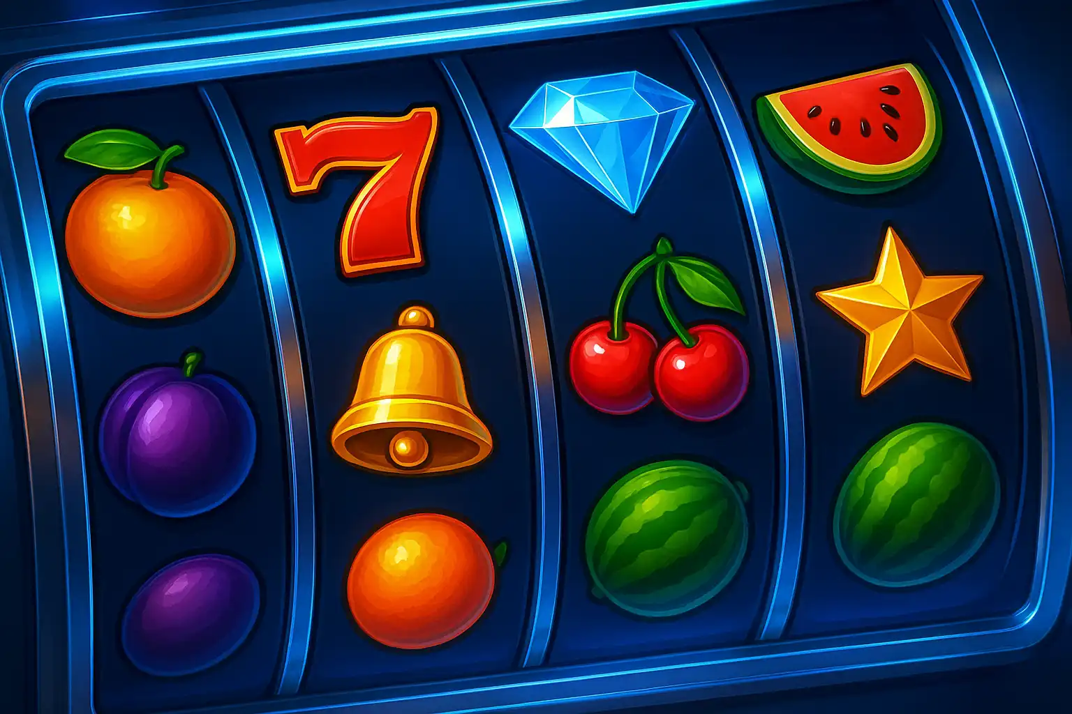 Colourful online slot machine reels